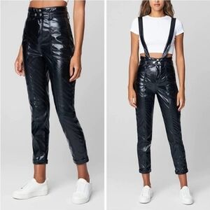 Black NYC Black High-Waisted Suspender Pants